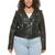 color Black, Levi's | Plus Size Faux Leather Belted Motorcycle Jacket