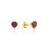 颜色: yellow gold created ruby, MAX + STONE | 14K White or Yellow Gold 3 Prong Heart Shape Gemstone Stud Earrings