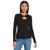 商品Calvin Klein | Women's Ribbed Keyhole Sweater颜色Black