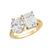 颜色: Yellow, Diamonbliss | Oval And Emerald Cut Double Stone Ring