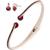 Givenchy | Gold-Tone 2-Pc. Set Red Floating Glass Stone Bangle Bracelet & Stud Earrings, 颜色Bright Red