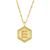 商品Essentials | Gold Plate Diamond Cut Initial Pendant Necklace, 16" + 2" extender颜色E