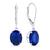 颜色: created blue sapphire, MAX + STONE | 14K White Gold 8X10mm Oval Gemstone Dangle Earrings