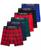 颜色: Red Plaid Assorted, Ralph Lauren | Men's 5+1 Free Bonus Classic Fit Cotton Boxer Briefs