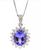 颜色: White Gold, Macy's | Tanzanite (2 ct. t.w.) & Diamond (1/2 ct. t.w.) Oval Halo 18" Pendant Necklace in 10k Gold