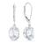 颜色: white topaz, MAX + STONE | 14K White Gold 8X10mm Oval Gemstone Dangle Earrings