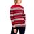 商品Karen Scott | Women's Striped Cotton Mock Neck Sweater, Created for Macy's颜色New Red Amore Combo