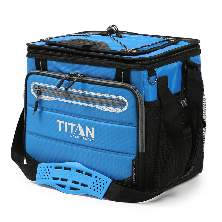 商品第1个颜色蓝色, Titan | 【韩国直邮|包邮包税】Titan 户外露营 折叠便携 抗菌材料 大容量保温袋 冰袋背包 最大容量40易拉罐