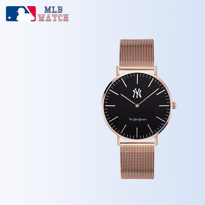 商品MLB | 时尚休闲石英手表潮牌防水学生表 MLB-SD024颜色14黑面钢带款