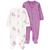 Carter's | Baby Girls Cotton Two Way Zip Footed Coveralls, Pack of 2, 颜色Purple