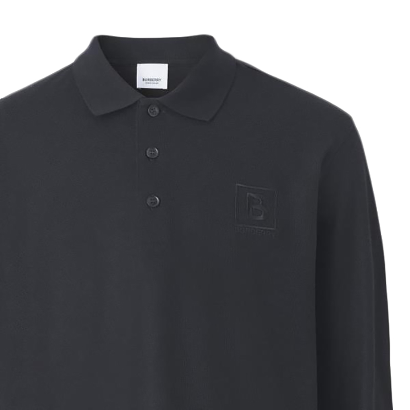 颜色: M, Burberry | 【现货】BURBERRY博柏利 男士黑色棉质徽标长袖Polo衫80530611