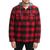商品Levi's | Washed Cotton Shirt Jacket with A Jersey Hood and Sherpa Lining颜色Red/Black Plaid