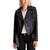 商品Michael Kors | Women's Belted Leather Moto Coat, Created for Macy's颜色Black