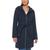 商品Tommy Hilfiger | Women's Belted Hooded Coat颜色Navy