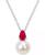 颜色: July/Ruby, Macy's | Cultured Freshwater Pearl (8-1/2mm) Birthstone 18" Pendant Necklace  in 14k Gold-plated Sterling Silver,18k Rose Gold-plated Sterling Silver or Sterling Silver