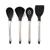 商品第1个颜色black, Cuisipro | Cuisipro Silicone Kitchen Tool Set-Ladle, Turner, Spoon & Slotted Spoon