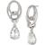 商品Givenchy | Silver-Tone Interlocking Circle & Pear-Shape Crystal Drop Earrings颜色Silver
