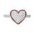 颜色: Pink, Macy's | Cubic Zirconia Pavé & Enamel Frame Heart Ring in Sterling Silver
