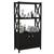 颜色: black, Hivvago | Bathroom Storage Cabinet with Open Shelves and Double Doors-Black