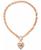 颜色: Gold, GUESS | My Sparkly Valentine Logo Heart Pendant 17” Toggle Necklace