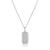 商品第2个颜色Silver|White Diamondettes, Melinda Maria | Engravable #TAGME Rectangular Charm Necklace