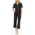 color Black, Flora Nikrooz | Women's Annie Notch Top and Capri Pajama 2 Piece Set