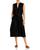 color Black, Vince | Gathered Waist Split Neck Dress