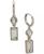 颜色: White, Karl Lagerfeld Paris | Crystal Mixed Cut Double Stone Drop Earrings