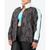 商品Fila | Plus Size Logo Print Zip-Front Jacket颜色Black / Blue Curacao / White