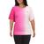 商品Tommy Hilfiger | Tommy Hilfiger Sport Womens Plus Dip Dye Crewneck Pullover Top颜色Fuchsia Pink/Petal Pink