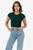 商品Los Angeles Apparel | 43035 - Cap Sleeve Baby Rib Crop Top颜色Forest Green