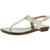 商品Michael Kors | MICHAEL Michael Kors Women's Leather MK Plate T-Strap Thong Sandals颜色Light Cream