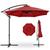 颜色: red, Best Choice Products | 10ft Offset Hanging Outdoor Market Patio Umbrella w/ Easy Tilt Adjustment
