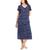 商品Charter Club | Women's Short Sleeve Cotton Essentials Printed Midi Nightgown, Created for Macy's颜色Medieval Blue Dot Floral