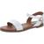 商品Steve Madden | Steve Madden Womens Dina Leather Ankle Flat Sandals颜色Silver Leather