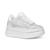 颜色: Silver/ Optic White, Michael Kors | Women's Hayes Empire Logo Lace-Up Platform Sneakers