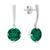 商品第4个颜色created emerald, MAX + STONE | 14k White Gold Solitaire Round-Cut Gemstone Drop Earrings (8mm)