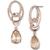 商品Givenchy | Silver-Tone Interlocking Circle & Pear-Shape Crystal Drop Earrings颜色Rose Gold