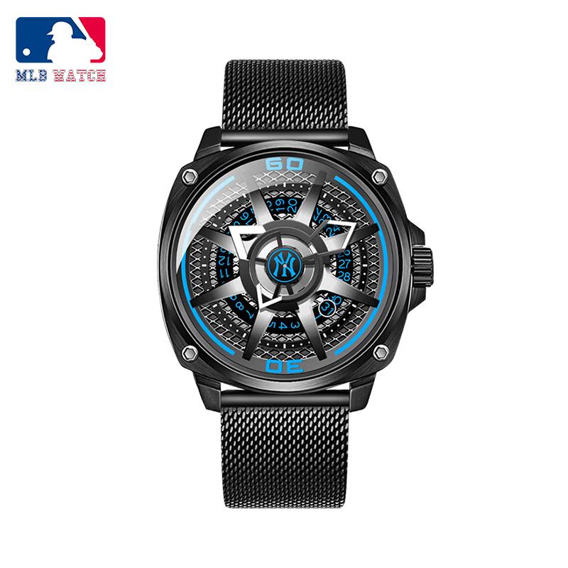 商品MLB | 机械手表男 欧美潮流防水腕表 MLB-TP018-1颜色蓝色钢织带