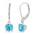 颜色: blue topaz, MaxColor | Solid 10K White Gold Cushion Cut Dangle Gemstone Leverback Earrings