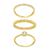 Essentials | Gold Plated 3-Piece Clear Cubic Zirconia and Band Ring Set, 颜色Gold-Plated