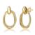 商品第1个颜色gold, Genevive | Sterling Silver White Gold Plated Cubic Zirconia Drop Earrings