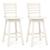 颜色: cream white, Hivvago | Counter Height Barstools Set of 2 with Footrest for Kitchen Island Bar-Walnut