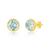 颜色: aquamarine, MAX + STONE | 14k Yellow Gold Roped Halo Round-Cut Gemstone Stud Earrings (8mm)
