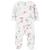 Carter's | Baby Girls Printed Zip Up Cotton Blend Sleep and Play, 颜色White