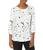 color Snow White Celestial, Van Heusen | Women's 3/4 Sleeve Pleated Crewneck Mixed Media Top