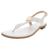 商品Michael Kors | MICHAEL Michael Kors Women's Leather Two Tone MK Plate T-Strap Thong Sandals颜色Vanilla