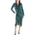 RACHEL Rachel Roy | Rachel Rachel Roy Womens Faux Wrap Midi Wrap Dress, 颜色Evergreen