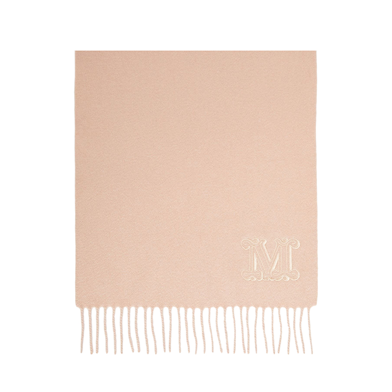 Vivienne Westwood | 【现货】麦丝玛拉 男女通用羊绒M刺绣流苏边围巾（两色可选）, 颜色裸粉色