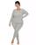 颜色: Light Grey, White Mark | Plus Size Waffle Pajama Set